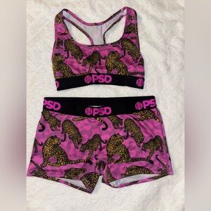 PSD Pink and Black Leopard Sports Set
